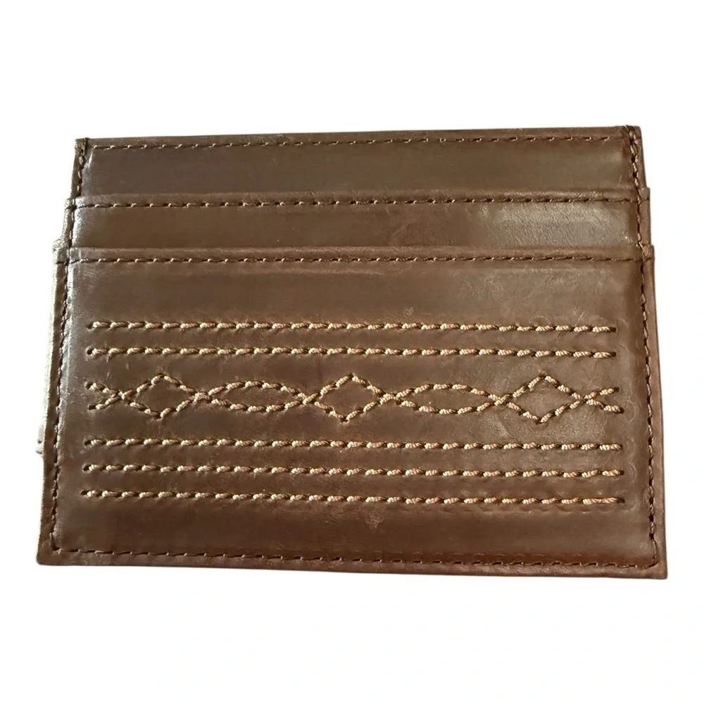 Justin Genuine Leather Card Wallet with Money Clip